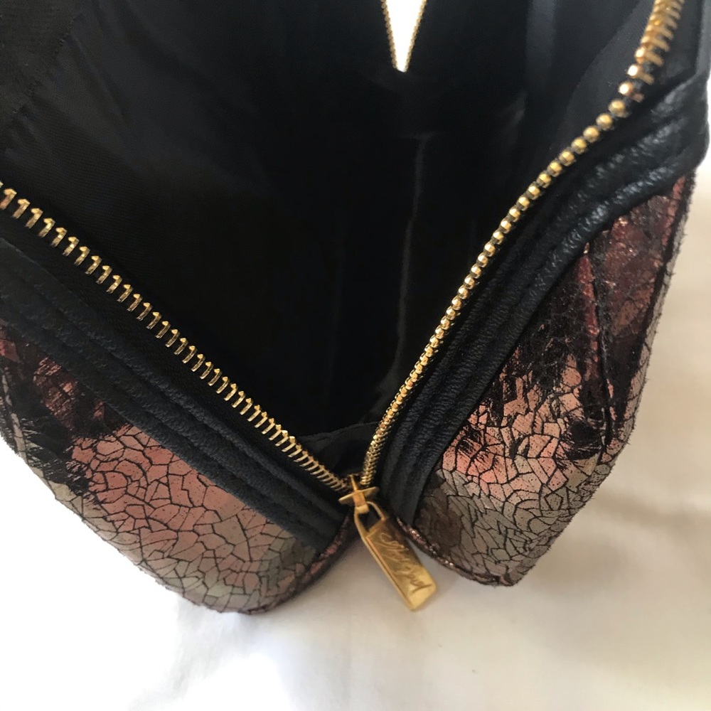 Lord & Taylor Brown Crackle Makeup Bag - Picture 3 of 5